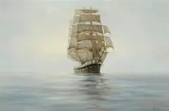 Henry Scott, Morning Mists, oil on canvas