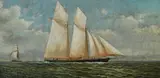 Trevor James, Schooners at Sea, oil on canvas