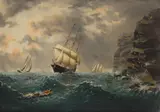 William Gay Yorke, The Ship Pocahontas off a Rocky Coast, oil on canvas