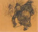 William James Glackens, Lady Kicking Man in Rear
