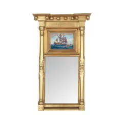 Decorative mirror with painted whaling scene by Joe Duncan Gleason, oil on canvas affixed to frame, offered Dec 2020