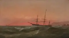 Gideon Jacques Denny, Ship in Distress, Anchored off San Francisco, 1882, oil on canvas