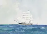 Joe Duncan Gleason, A sailing ship on moderate seas