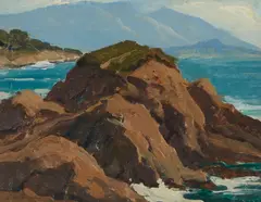 Arthur Hill Gilbert, Pebble Beach, 1952, oil on board