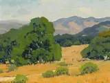 Arthur Hill Gilbert, Landscape with California Live Oak, oil on canvasboard