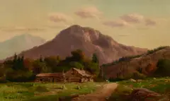 William Bruce, Mountain Cabin, 1910, oil on canvas