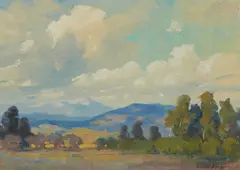 Cloud Patterns, El Toro by George Kennedy Brandriff, oil on canvasboard, sold Dec 2020