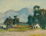 William Alexander Griffith, Irvine Ranch with Barn; Flowering Fields (a group of two), both oil on canvasboard