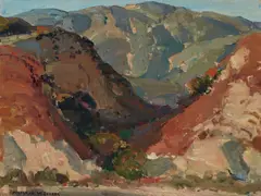 Frederick William Becker, Big Tujunga Canyon, oil on canvas laid down to Masonite