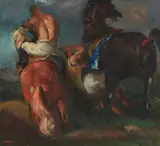 Jon Corbino, Horses and Rider, circa 1940, oil on canvas