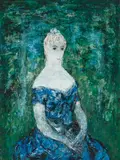 Darrel Austin, Lady with her Cat, 1959, oil on canvas