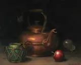 Claude Charles Buck, Still Life with Copper Kettle, circa 1940, oil on Masonite