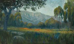 William Dorsey, California Landscape with Wildflowers, oil on canvas