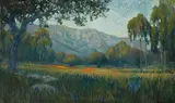 William Dorsey, California Landscape with Wildflowers, oil on canvas