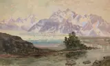 Henry Lavendar Adolphus Culmer, Alaskan glacier, watercolor on paper