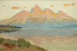 Charles Partridge Adams, The Grand Tetons, Evening. From Jackson's Lake