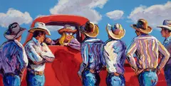 Larry Pirnie, Stallion Round Up, acrylic on canvas