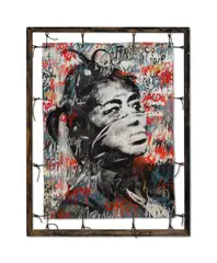 Gloria by Eddie Colla, mixed media on canvas, offered Feb 2021