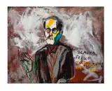 Eran Shakine, Sigmund Freud Visiting the Lascaux Cave, oil on canvas