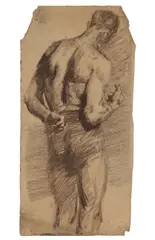 Émile Antoine Bourdelle, Le combattant, circa 1884, black chalk on paper