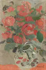 Jacques Truphémus, Les roses rouges, 1961, oil on canvasboard