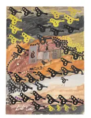 Grande carro biancoe figura nera by Carlo Zinelli, tempera on paper, sold Feb 2021