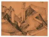 Dürnstein by Erika Giovanna Klien, 1928, charcoal and pencil on paper, sold Feb 2021