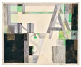 Einsam by Erika Giovanna Klien, 1928, watercolor and collage on paper, sold Feb 2021