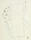Jean Cocteau, Homme-Sandwich et deux profils (étude pour un porteur de publicité)
