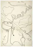 Jean Cocteau, Étude pour une affiche Air France, 1962, Black grease pencil on tracing paper
