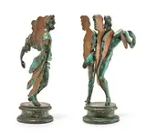 Arman, But Not Me, With Caution (two works), sliced bronze statuettes of Zeus on an incorporated base