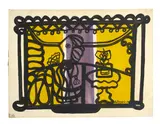 Amelia Peláez, Mujer en un interior, 1958, tempera on board
