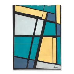 Diptico I by José Mijares, mixed media on canvas laid on wood, sold Feb 2021