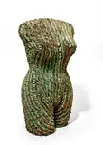 Federico Uribe, Mujer, Centimental, sculpture embellished with pennies