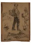 Saturnino Herrán Guinchard, Estudio (Figura y Manos), circa 1905, graphite on paper laid down on board