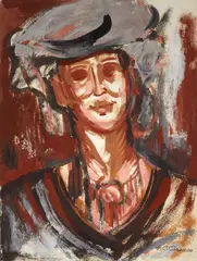 José Clemente Orozco, Cabeza de Mujer, oil on paper