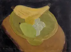 Fruit Bowl by Milton Avery, 1957, oil on canvasboard, sold Nov 2020