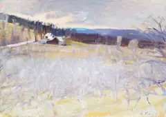 Wolf Kahn, Green Mountain Orchards: Rain Approaching, 1978, oil on canvas