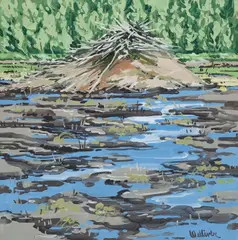 Moosehorn Drought II by Neil Welliver, 1979, oil on canvas, sold Nov 2020