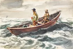 A Light on the Sea by John Whorf, watercolor and pencil on paper, sold Nov 2020