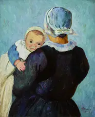 Bernhard Gutmann, Breton Mother and Child, 1910, oil on canvas
