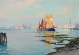 Walter Launt Palmer, Sailing on the Laguna Veneta, oil on canvas
