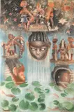 John T. Biggers, Homage to Gelede, conté crayon, pastel and pencil on paper
