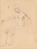 John Koch, Male Model Seated with Shirt