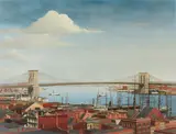Thomas Adrian Fransioli, The Brooklyn Bridge in 1892, 1965, oil on canvas