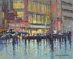 Diamond District by John Charles Terelak, 1987, oil on canvas, sold Nov 2020