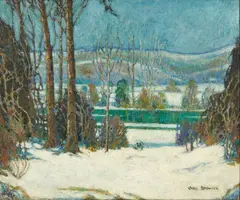 Carl Springer, Winter Landscape, oil on canvas
