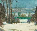 Carl Springer, Winter Landscape, oil on canvas