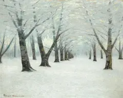 L. Birge Harrison, Tunnel of Trees in Winter, oil on canvas