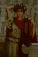 Frederic Leighton, A Roman musician, oil on canvas